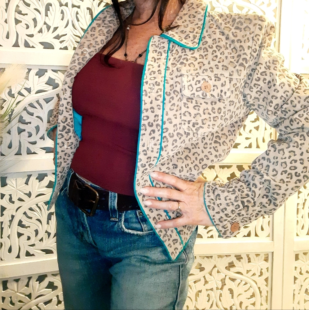 Leopard Print Leather Jacket - image 5